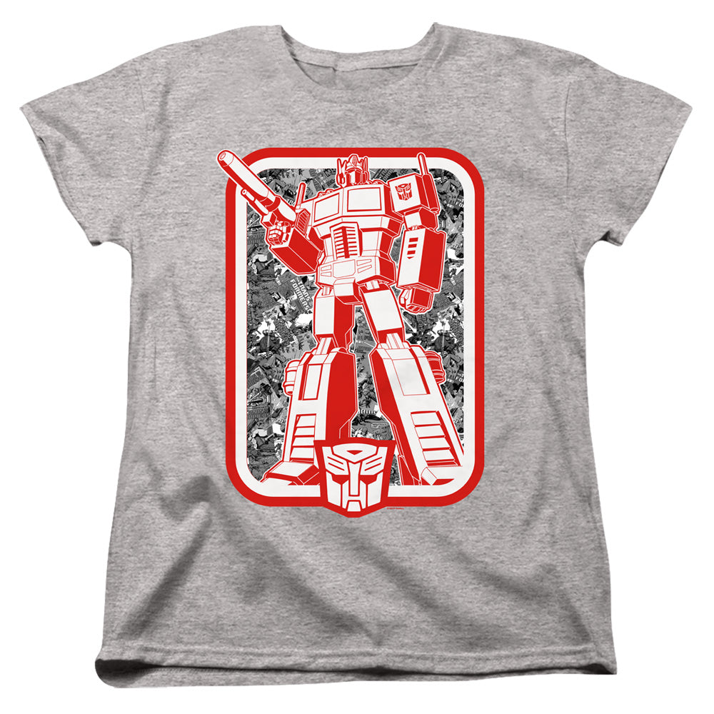 Transformers Womens T-Shirt Red & White Optimus Prime Heather Tee