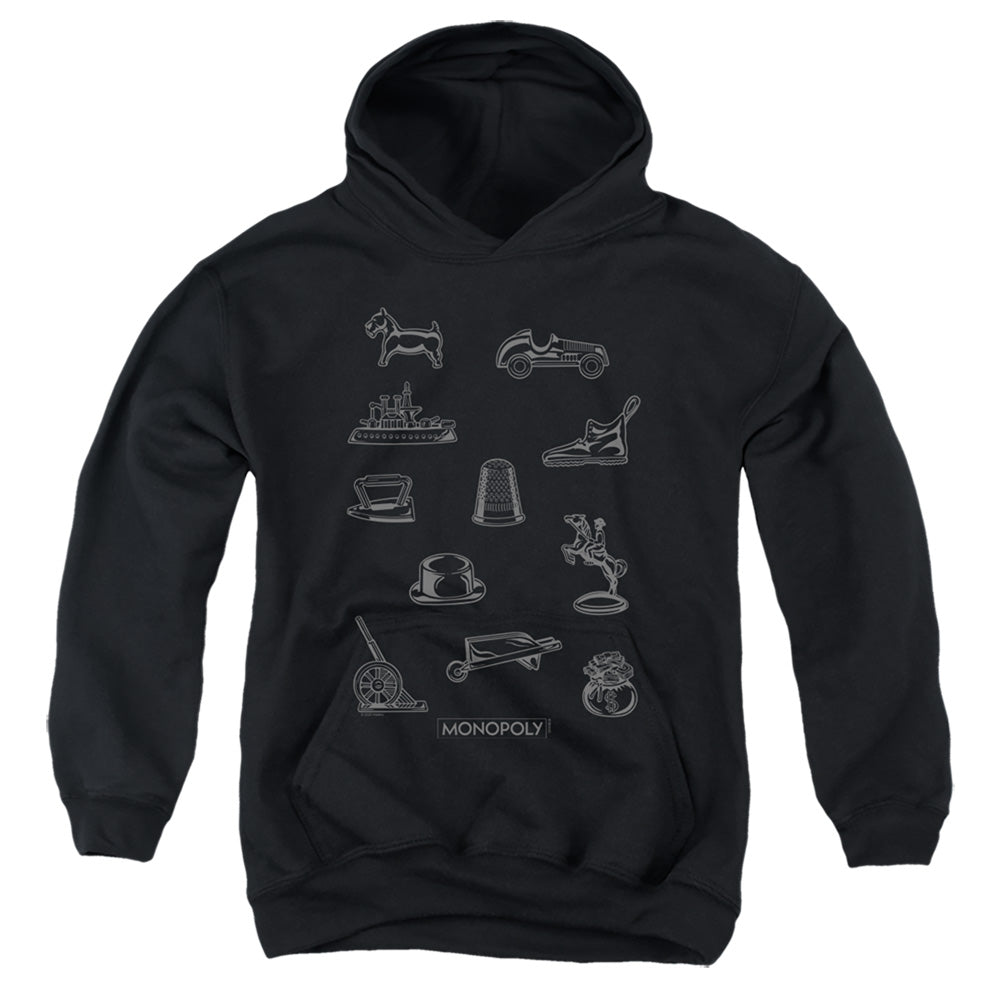 Monopoly Kids Hoodie Tokens Black Hoody