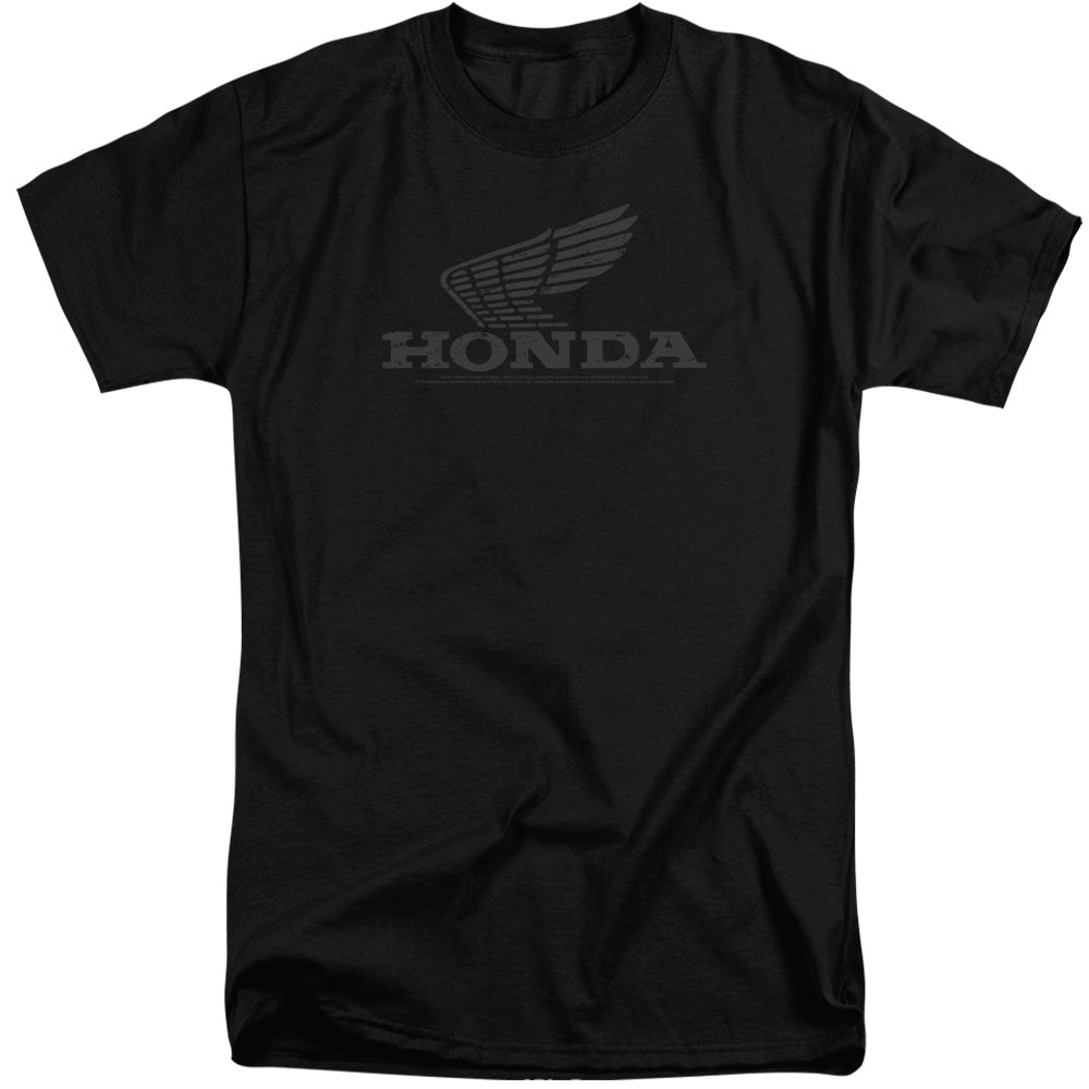 Honda Tall T-Shirt Distressed Vintage Grey Wing Black Tee