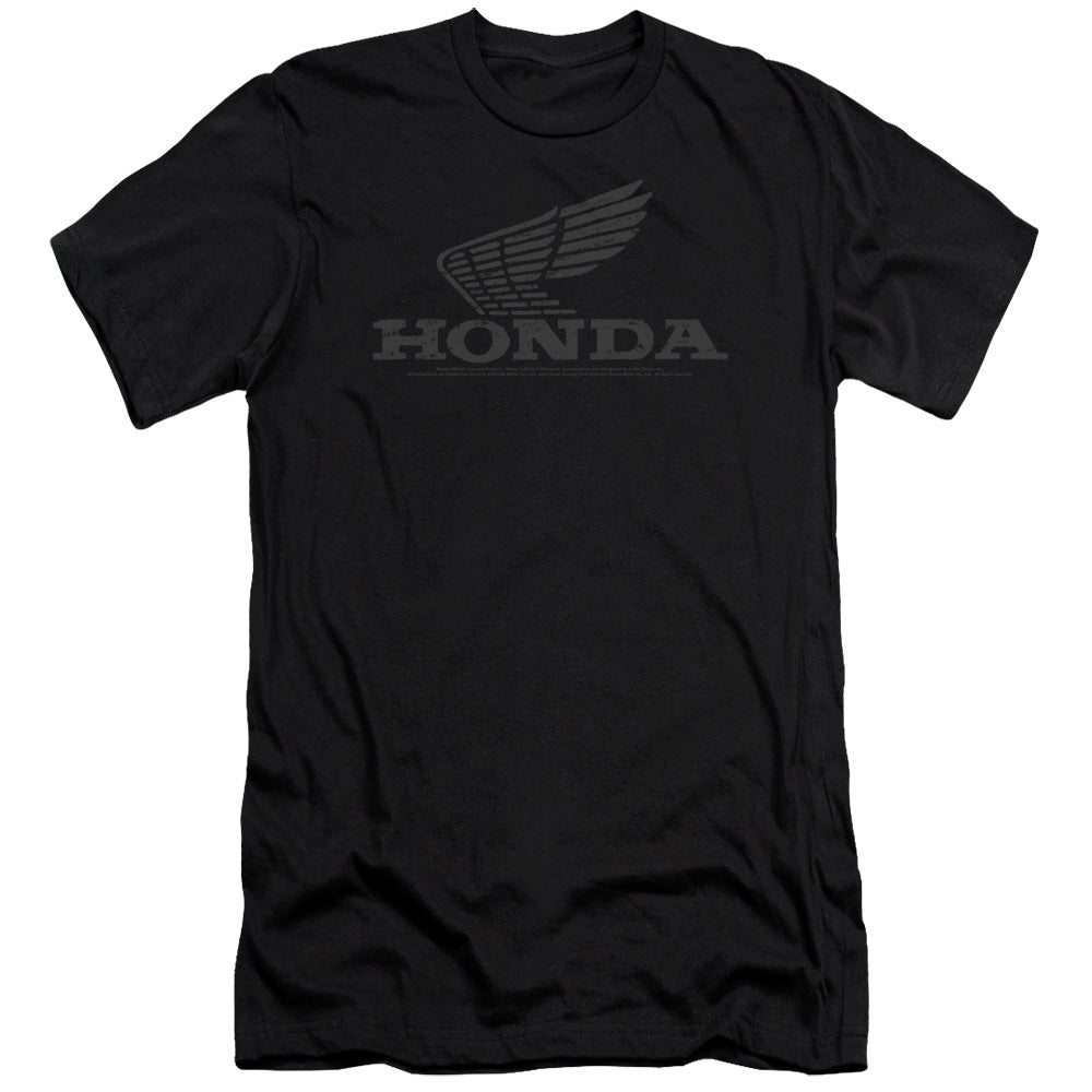 Honda Premium Canvas T-Shirt Distressed Vintage Grey Wing Black Tee