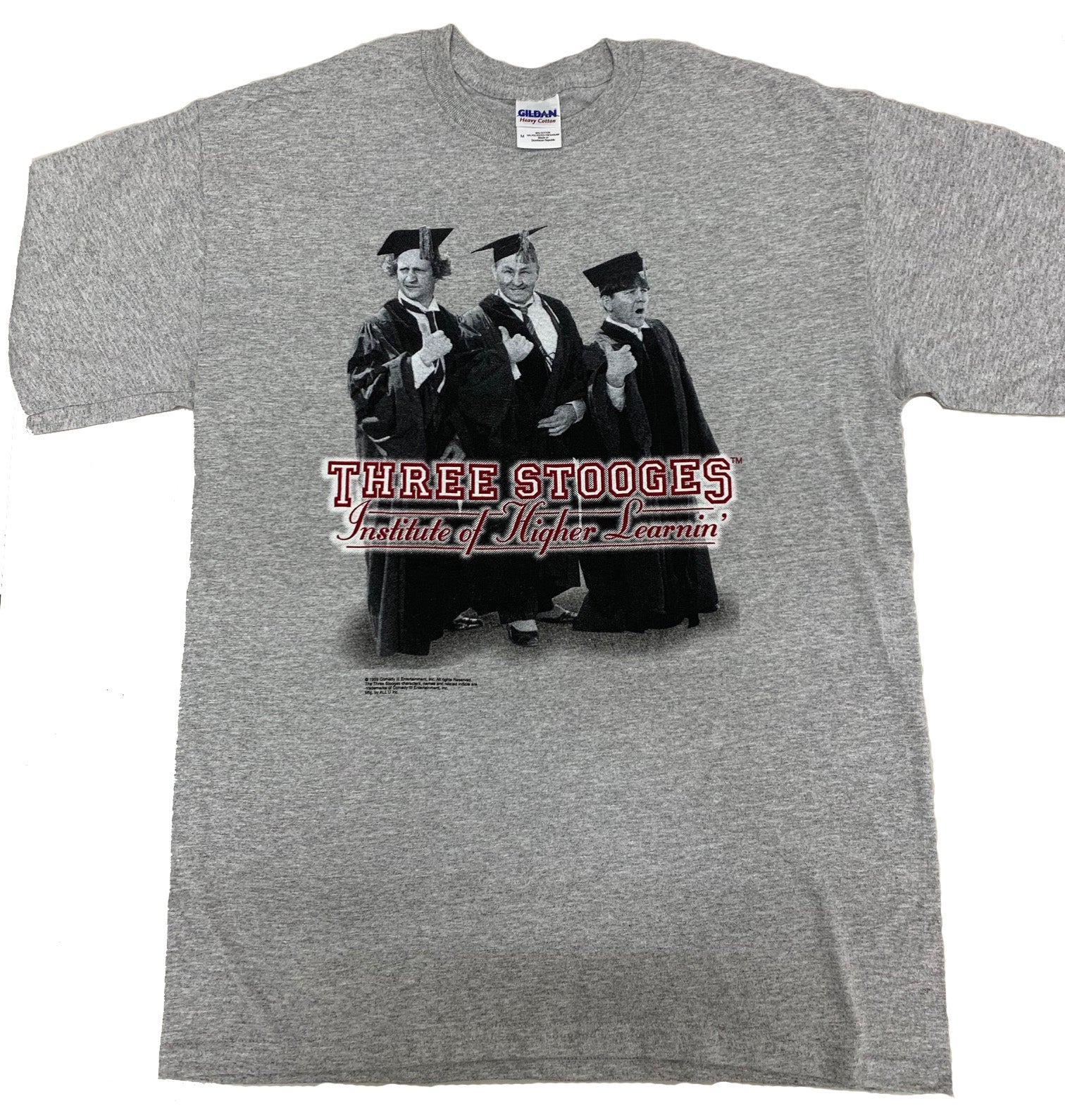 Three Stooges T-Shirt Higher Learning Grey Tee