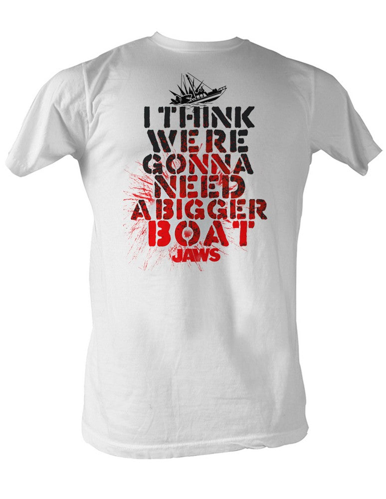 Jaws T-Shirt We're Gonna Need A Bigger Boat Blood White Tee