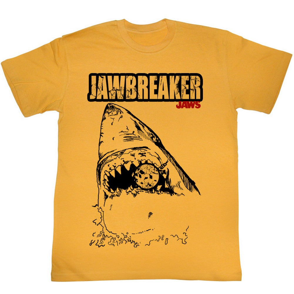 Jaws T-Shirt Distressed Jawbreaker Shark Silhouette Ginger Tee