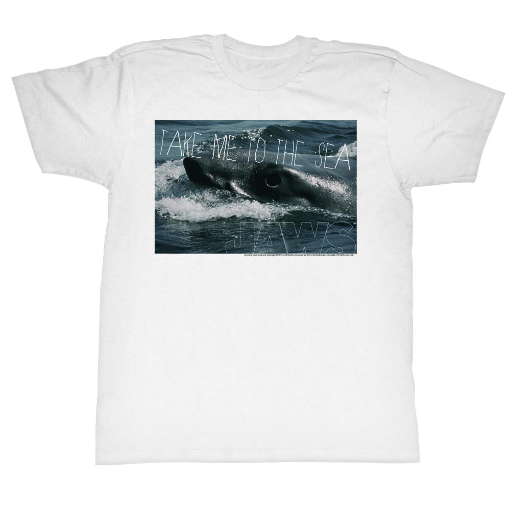 Jaws Tall T-Shirt Take Me To The Sea Color Portrait White Tee