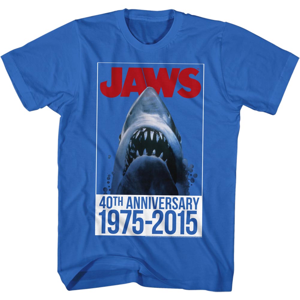 Jaws T-Shirt Poster 40th Anniversary Poster Royal Tee