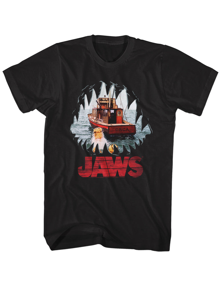 Jaws Tall T-Shirt POV From The Beasts Mouth Black Tee