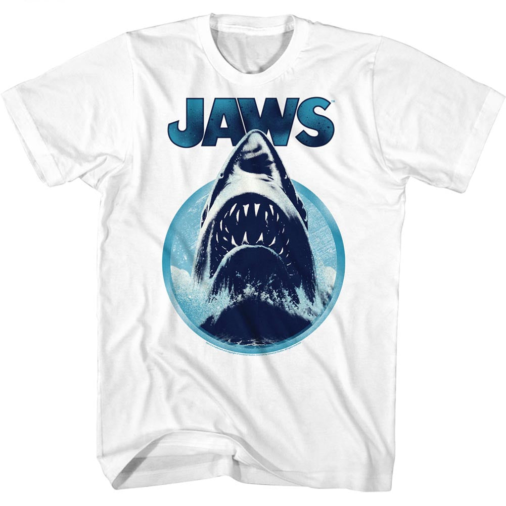 Jaws T-Shirt Blue Jawhol In Circle White Tee