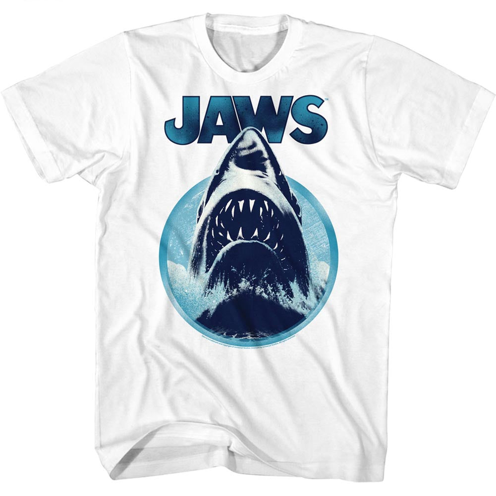 Jaws Tall T-Shirt Blue Jawhol In Circle White Tee