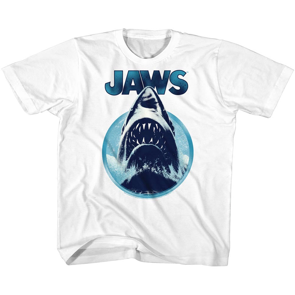 Jaws Toddler T-Shirt Blue Jawhol In Circle White Tee