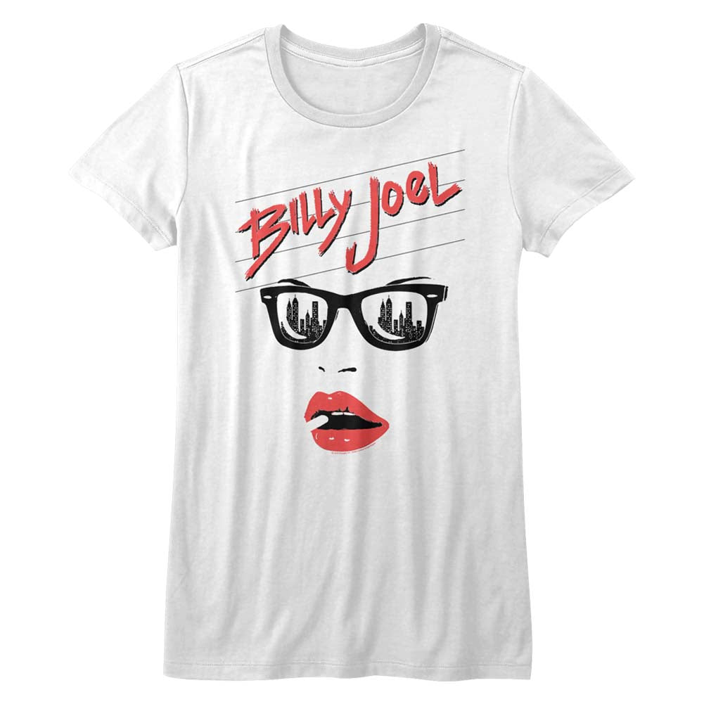 Billy Joel Juniors T-Shirt Lips White Tee