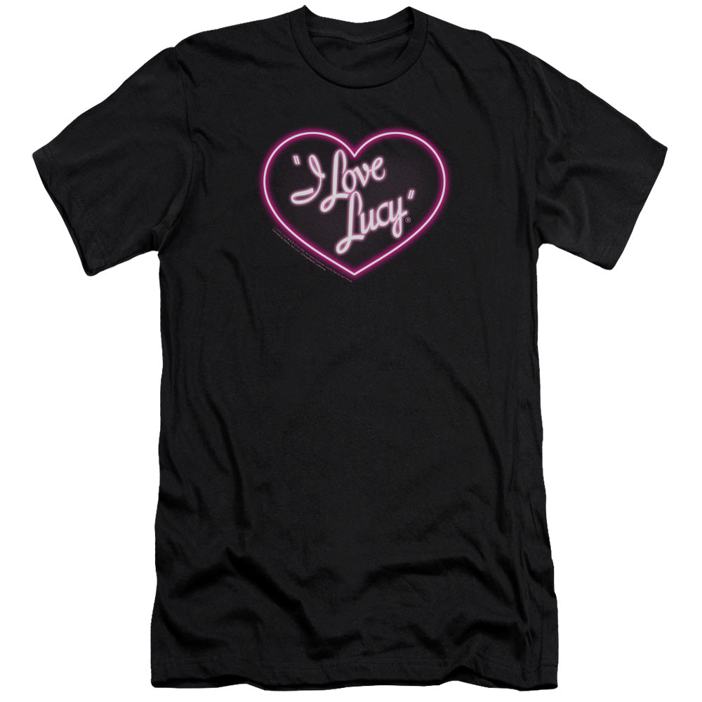 I Love Lucy Slim Fit T-Shirt Neon Logo Black Tee