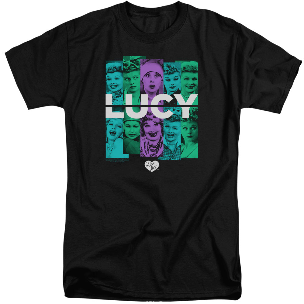 I Love Lucy Tall T-Shirt Colorful Collage Black Tee