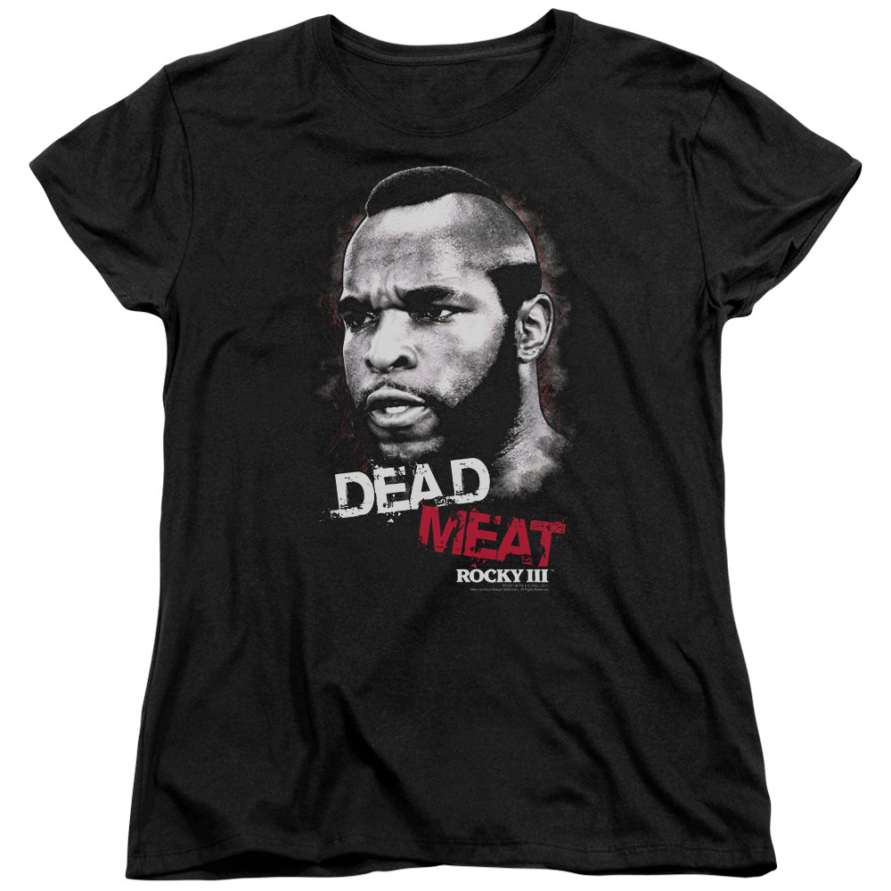 Rocky III Womens T-Shirt Dead Meat Black Tee