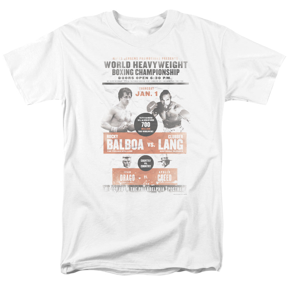 Rocky III T-Shirt Boxing Championship Poster White Tee