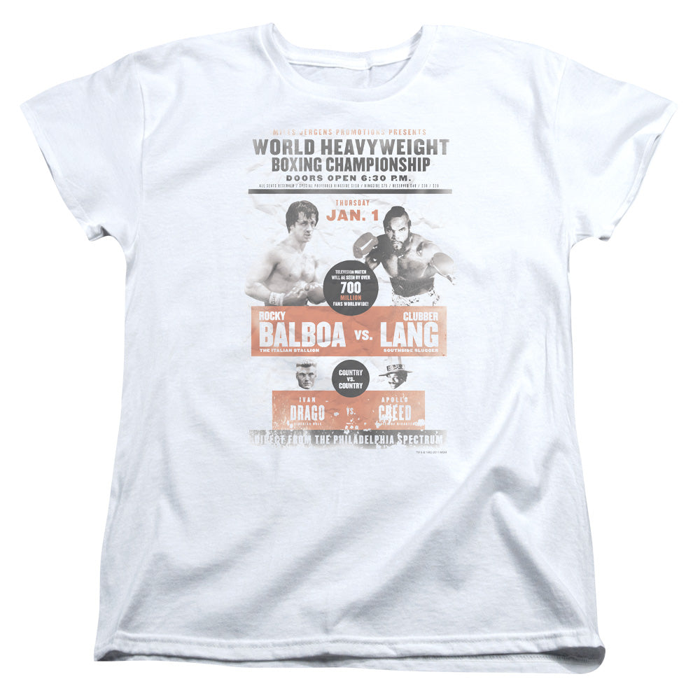 Rocky III Womens T-Shirt Boxing Championship Poster White Tee