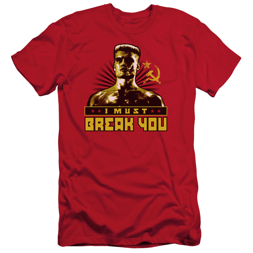 Rocky IV Slim Fit T-Shirt Drago I Must Break You Red Tee