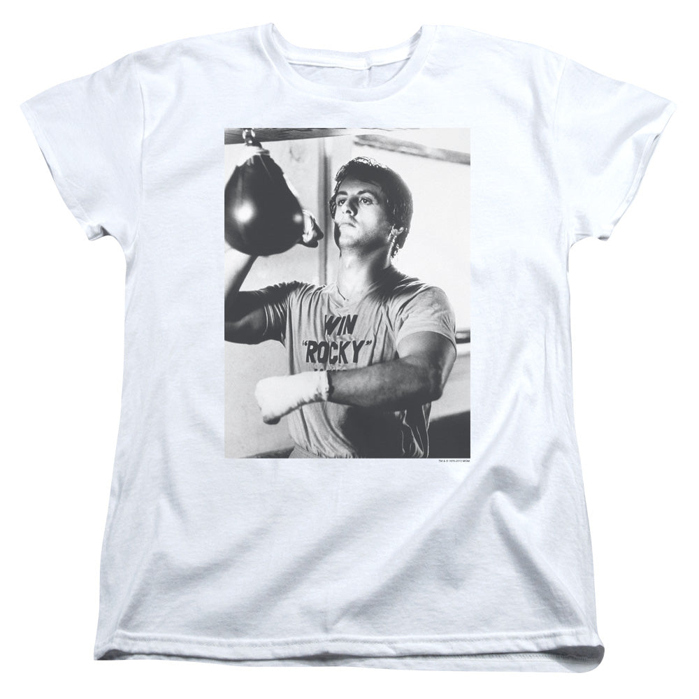 Rocky Womens T-Shirt Training Portrait White Tee