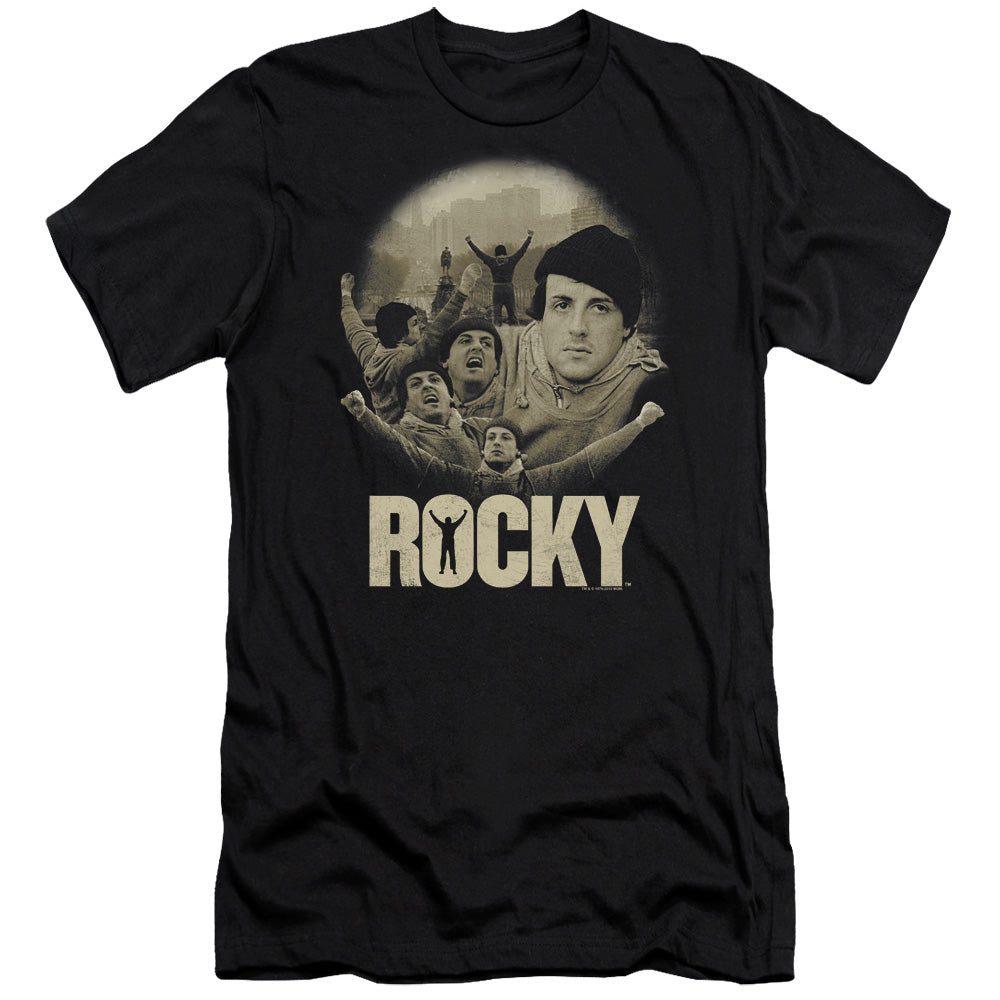 Rocky Premium Canvas T-Shirt Balboa Collage Black Tee