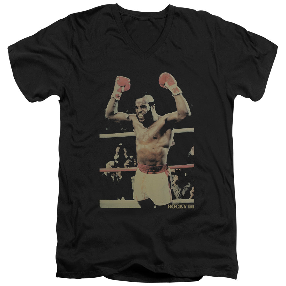Rocky III Slim Fit V-Neck T-Shirt Clubber Lang Win Pose Black Te