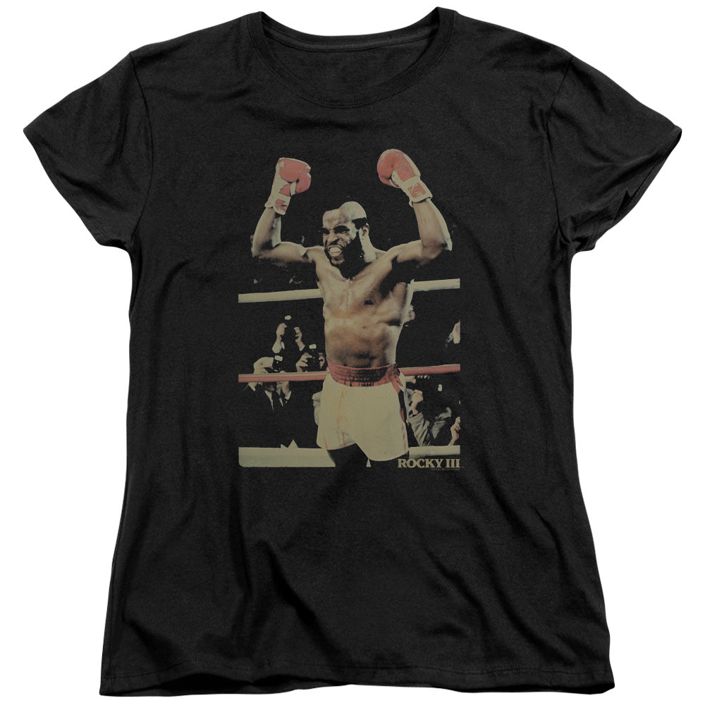 Rocky III Womens T-Shirt Clubber Lang Win Pose Black Tee