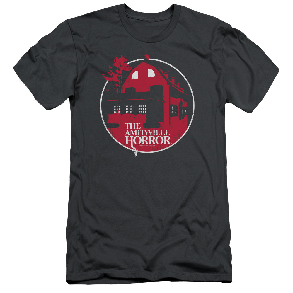 Amityville Horror Slim Fit T-Shirt Red House Charcoal Tee