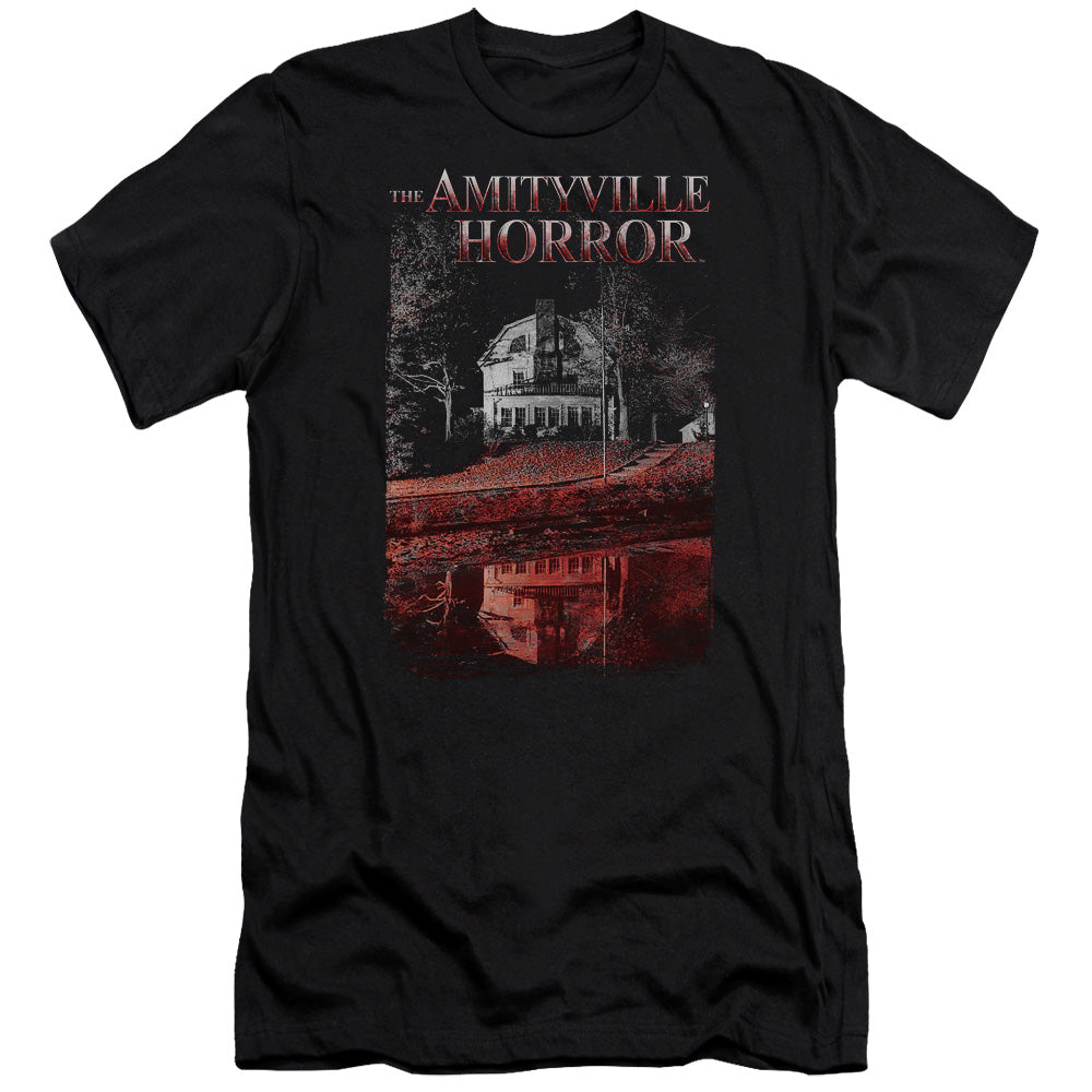 Amityville Horror Slim Fit T-Shirt House Reflection Black Tee