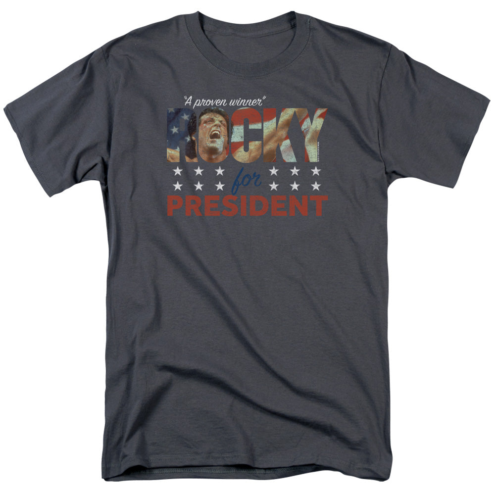 Rocky T-Shirt Rocky For President Charcoal Tee