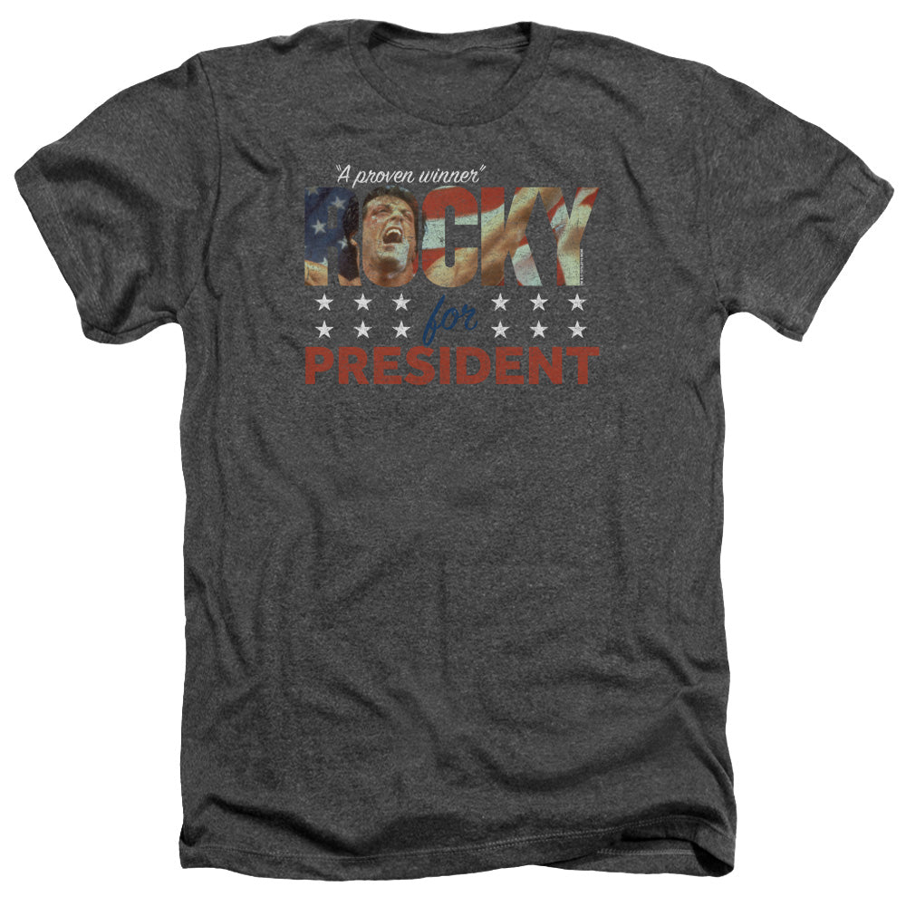 Rocky Heather T-Shirt Rocky For President Charcoal Tee