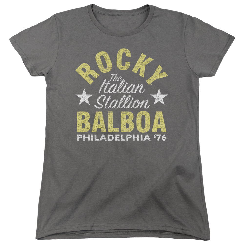 Rocky Womens T-Shirt Italian Stallion 1976 Charcoal Tee