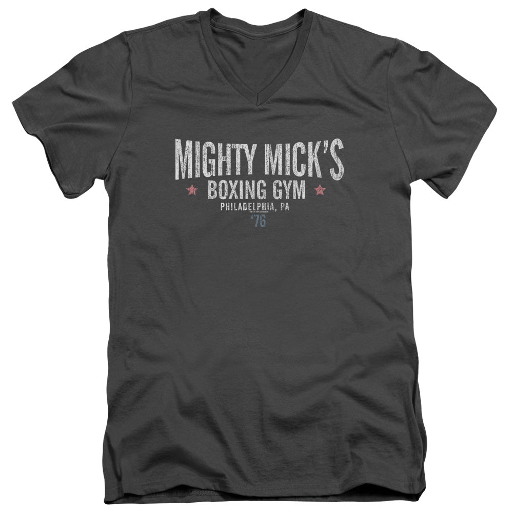 Rocky Slim Fit V-Neck T-Shirt Mighty Micks Boxing Charcoal Tee