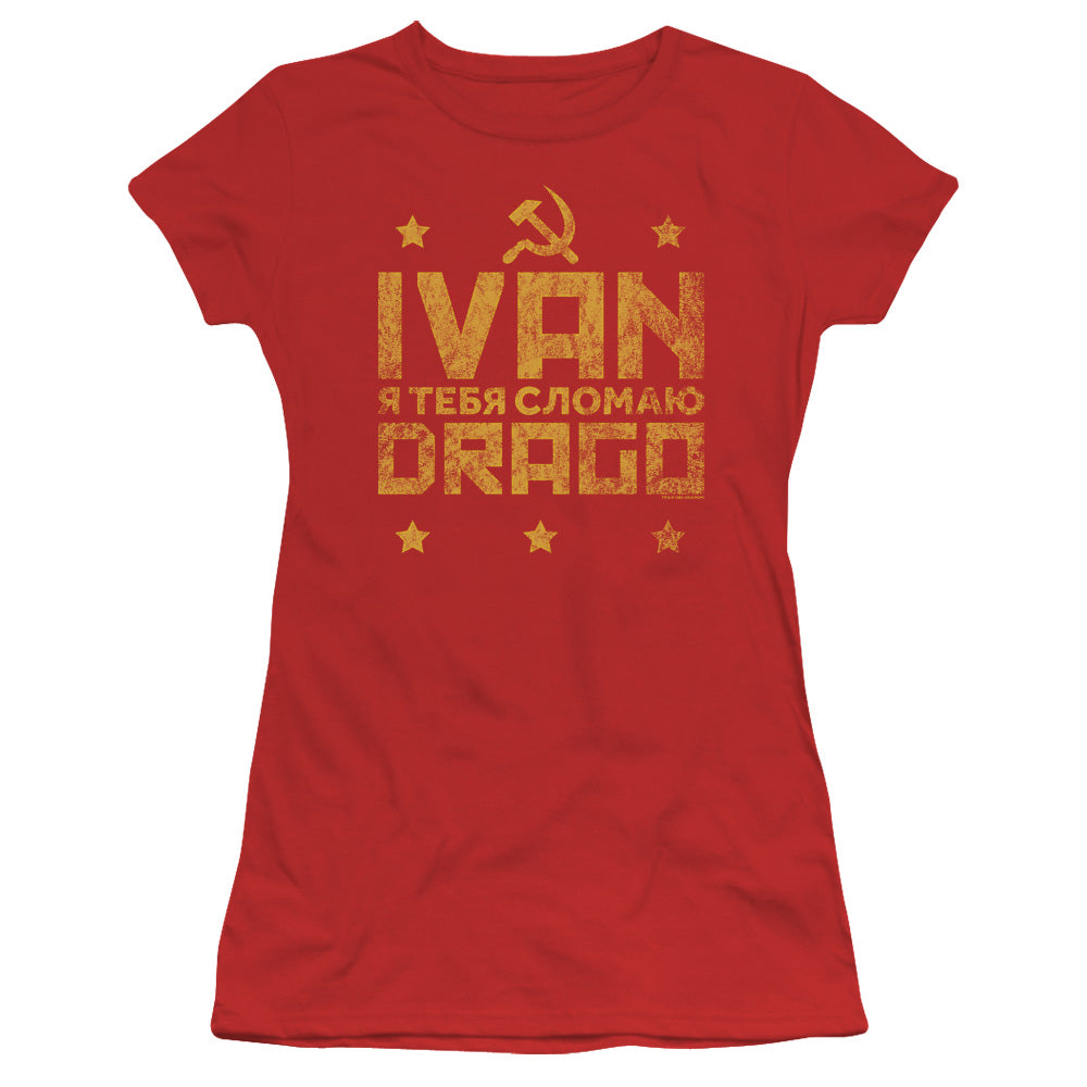 Rocky IV Juniors T-Shirt Ivan Drago Hammer and Sickle Red Tee