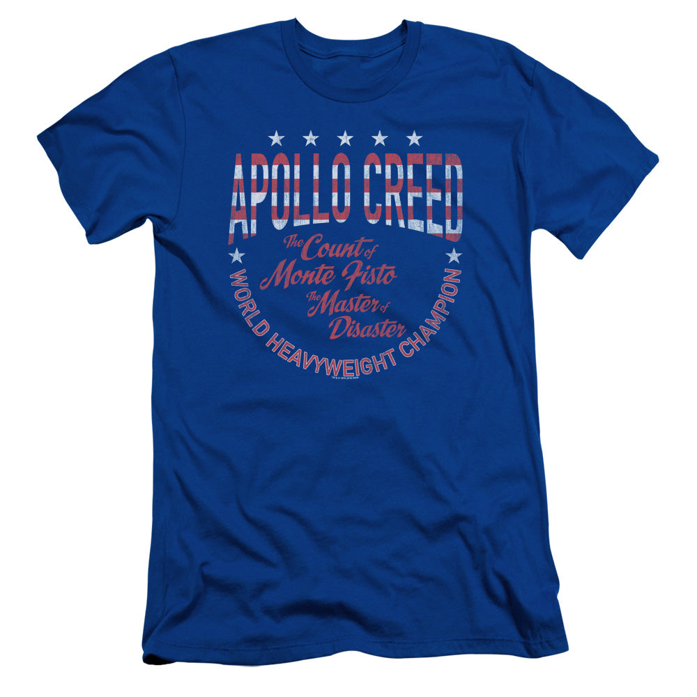 Rocky Slim Fit T-Shirt Apollo Creed Heavyweight Champion Royal Tee