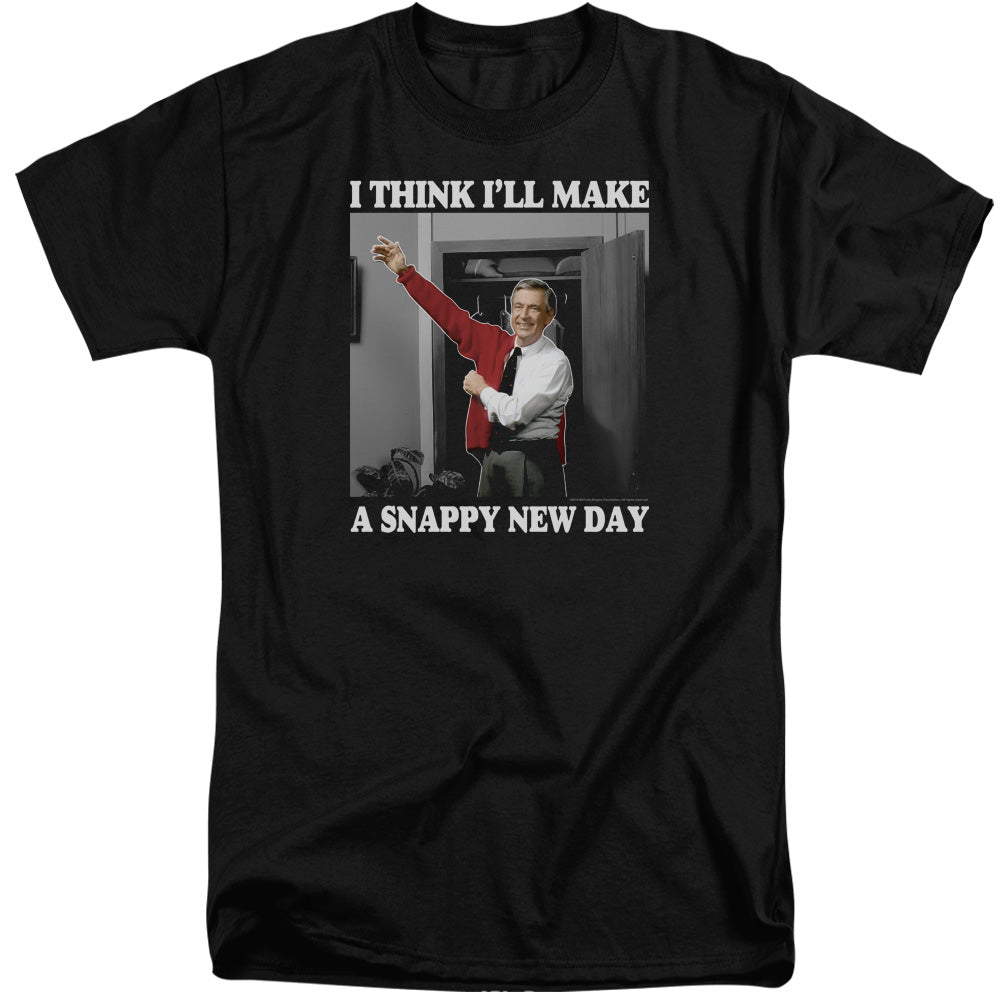 Mister Rogers Tall T-Shirt Snappy New Day Black Tee