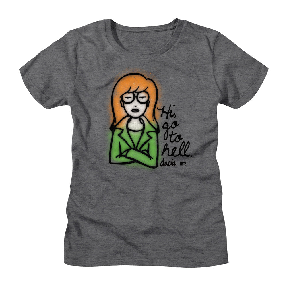 MTV Ladies T-Shirt Daria Hi Go To Hell Tee