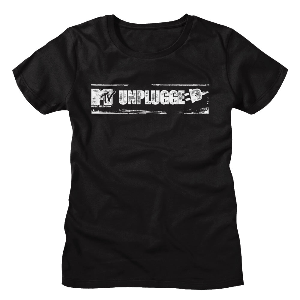 MTV Ladies T-Shirt Vintage Unplugged Logo Tee