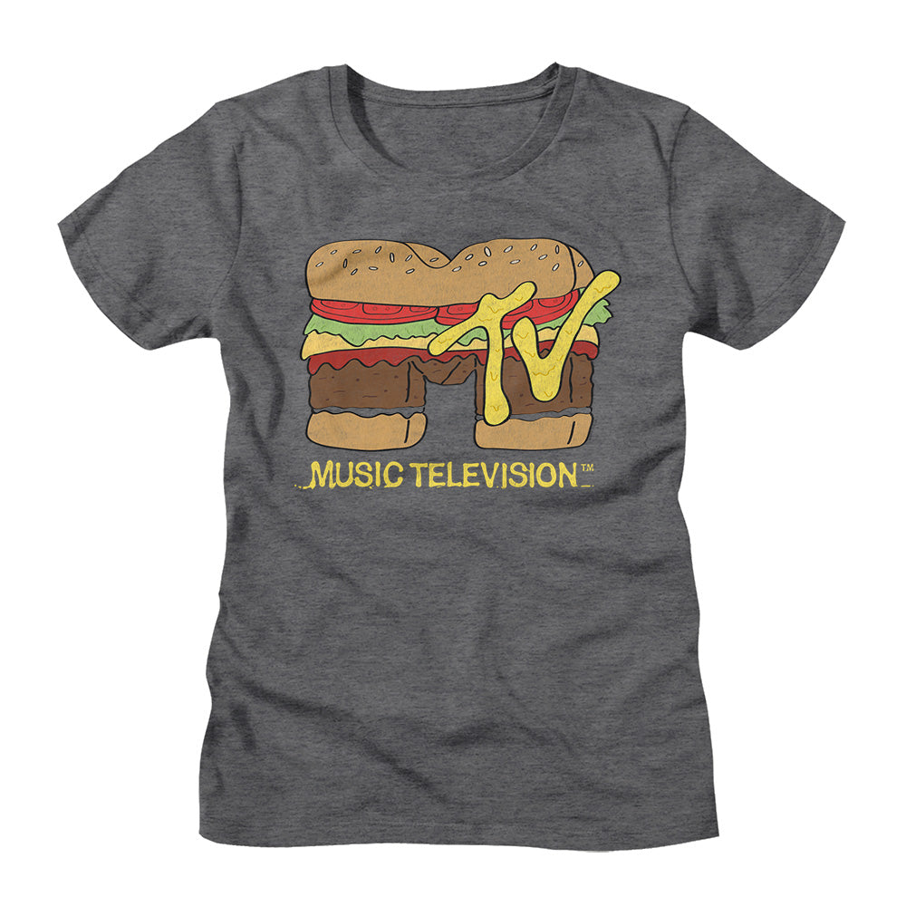 MTV Ladies T-Shirt Hamburger Logo Tee