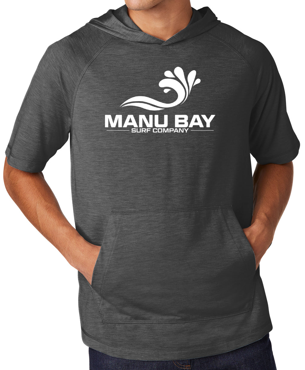 Manu Bay Surf Company Logo Lightweight Hoodie Tee Shirt