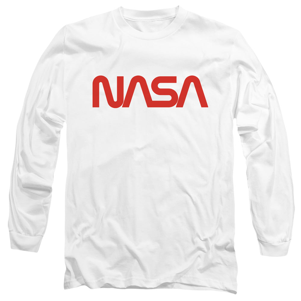 NASA Long Sleeve T-Shirt Worm Logo White Tee