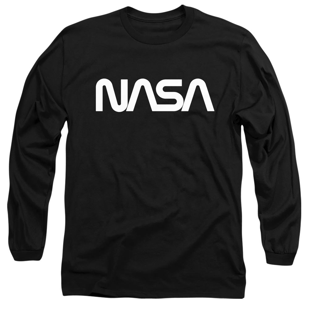 NASA Long Sleeve T-Shirt White Worm Logo Black Tee