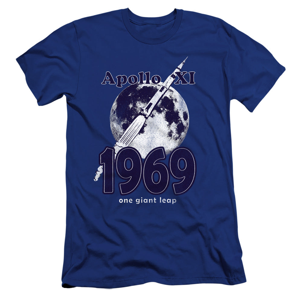 NASA Apollo 11 Premium Canvas T-Shirt 1969 One Giant Leap Royal Tee