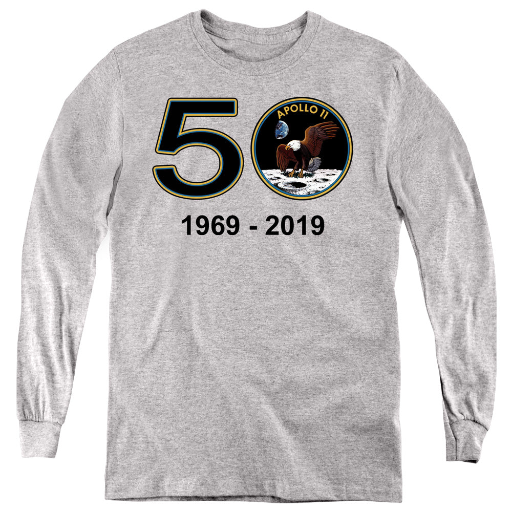 NASA Kids Long Sleeve Shirt 50 Years Athletic Heather Tee