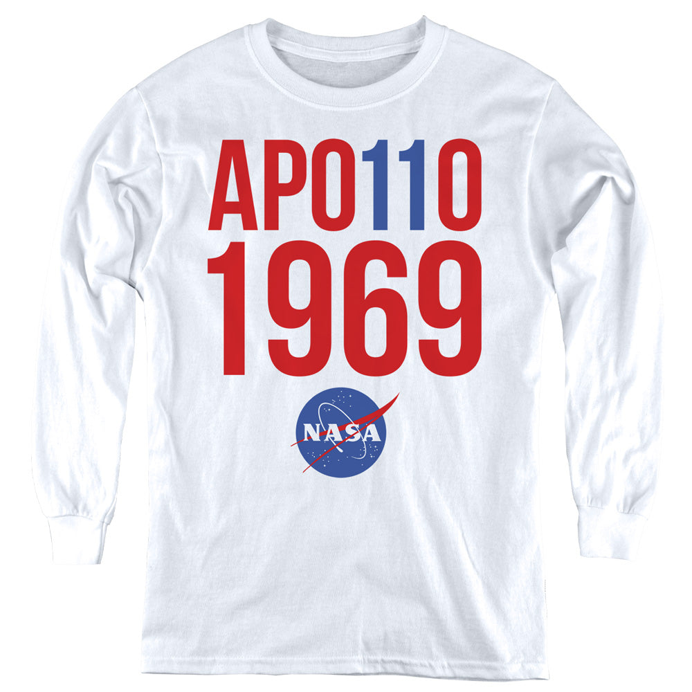 NASA Kids Long Sleeve Shirt Apollo 11 1969 White Tee