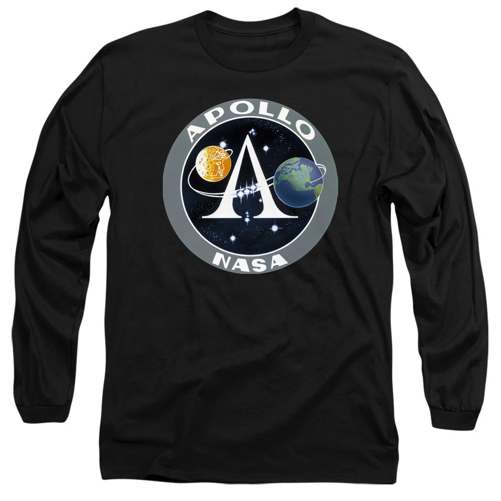 NASA Long Sleeve T-Shirt Apollo Mission Patch Black Tee