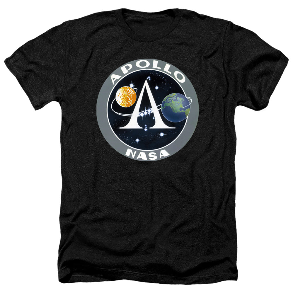 NASA Heather T-Shirt Apollo Mission Patch Black Tee