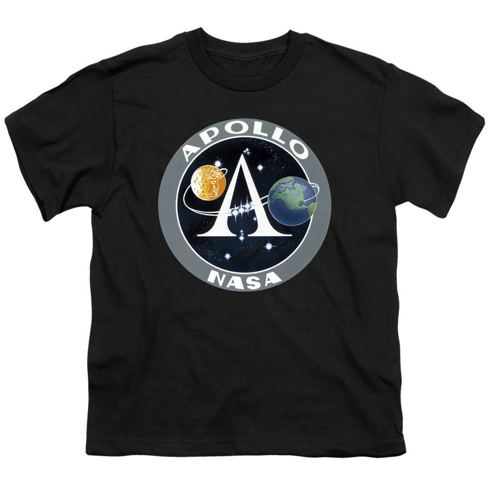 NASA Kids T-Shirt Apollo Mission Patch Black Tee