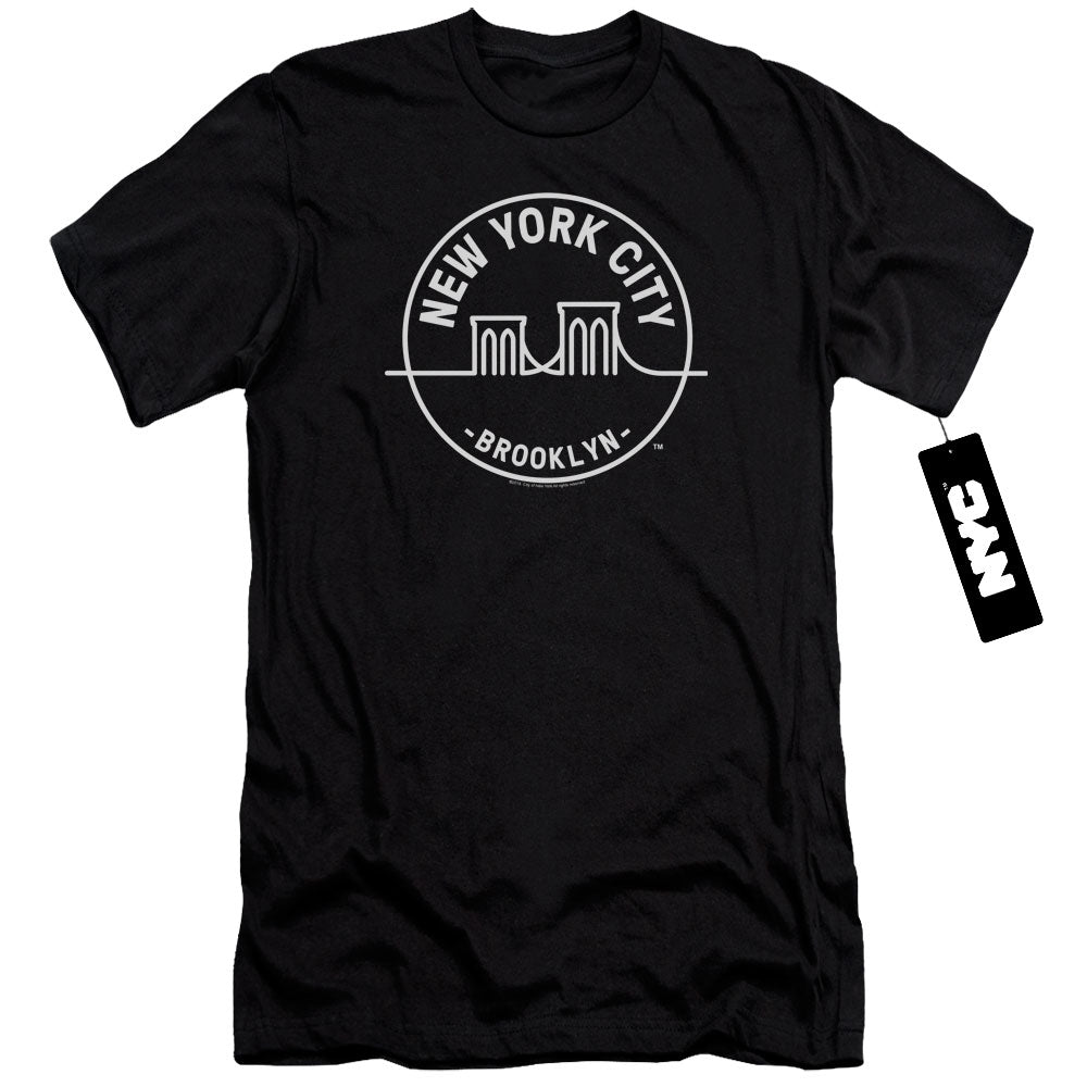 NYC Slim Fit T-Shirt New York City Brooklyn Black Tee