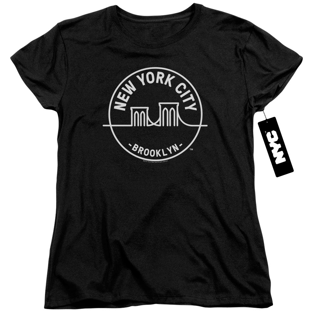 NYC Womens T-Shirt New York City Brooklyn Black Tee