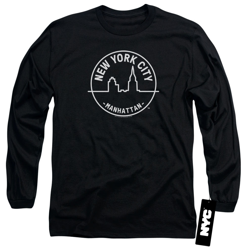 NYC Long Sleeve T-Shirt New York City Manhattan Black Tee