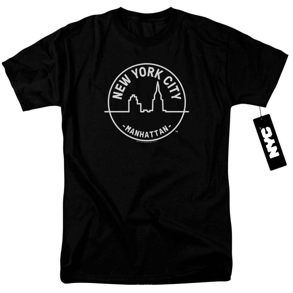 NYC Mens T-Shirt New York City Manhattan Black Tee