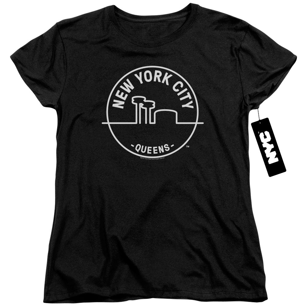 NYC Womens T-Shirt New York City Queens Black Tee